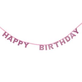 Pink Happy Birthday  - party garland